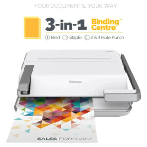 Fellowes Lyra 3-in-1 Binding Centre – Comb Bind, Staple & Hole Punch, 300 Pages - Buy Online in Jordan | OfficeJo