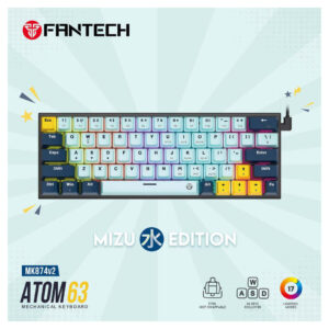 Fantech Atom63 MK874 V2 Mechanical Gaming Keyboard – 63 Keys, Hot-Swappable, 17 RGB Modes Price in Jordan Fantech Atom63 MK874 V2 Mechanical Gaming Keyboard – 63 Keys, Hot-Swappable, 17 RGB Modes - Buy Online in Jordan | OfficeJo