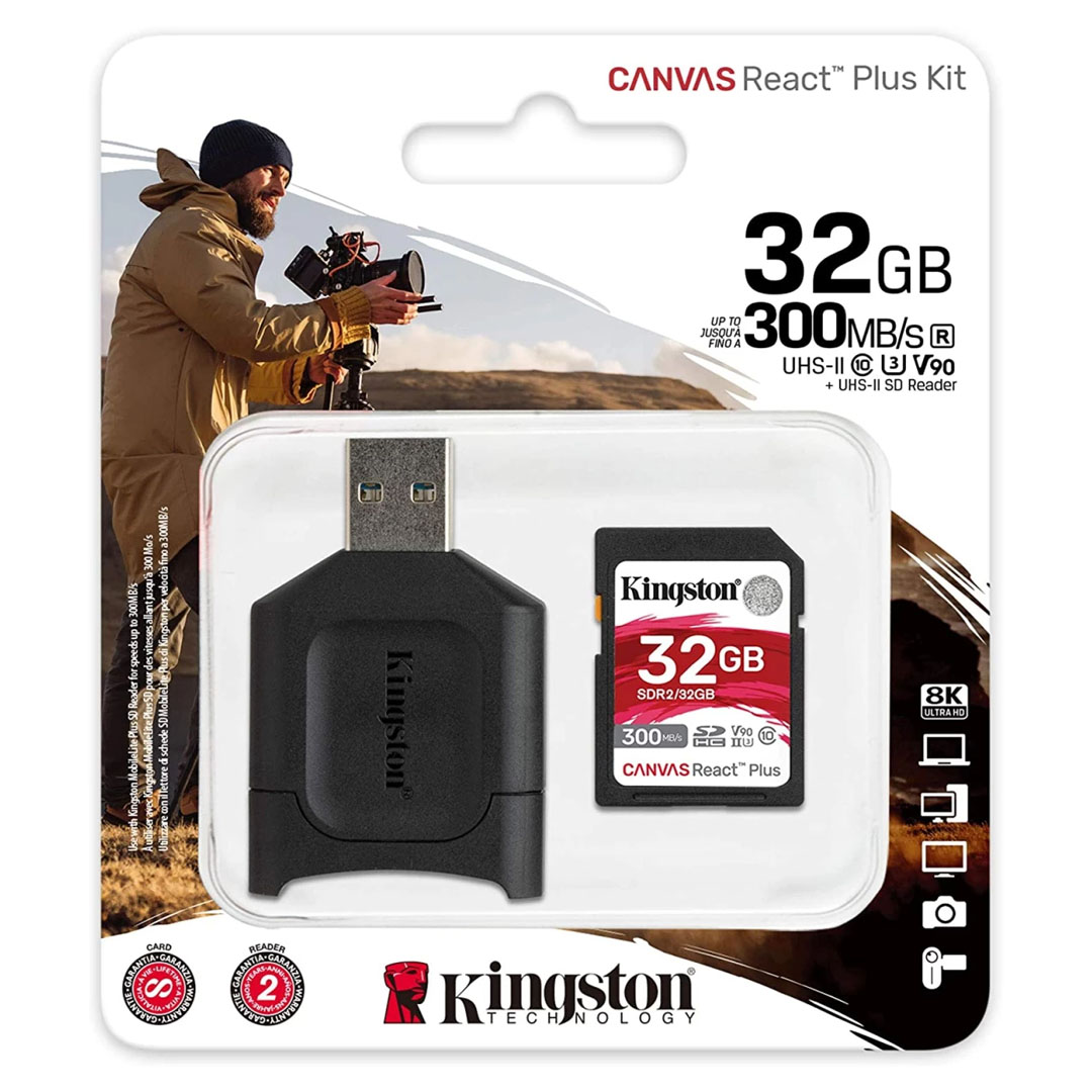 Kingston 32GB SDXC Canvas React Plus: High-Capacity Memory Card | Up to 300MB/s Read Price in Jordan Kingston 32GB SDXC Canvas React Plus: High-Capacity Memory Card | Up to 300MB/s Read - Buy Online in Jordan | OfficeJo