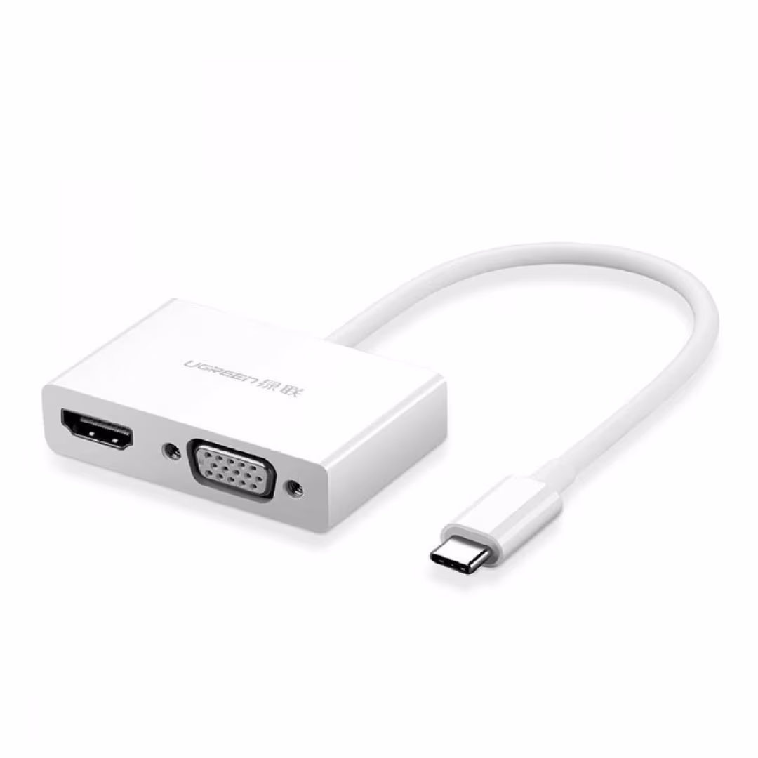 UGREEN Type-C to HDMI + VGA Converter White (MM123) Price in Jordan UGREEN Type-C to HDMI + VGA Converter White (MM123) - Buy Online in Jordan | OfficeJo