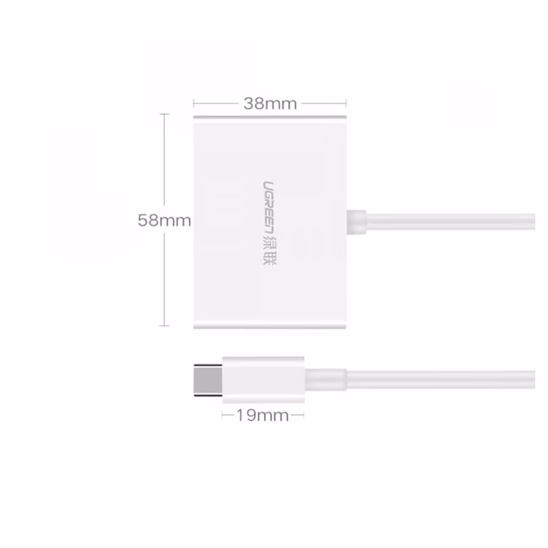 UGREEN Type-C to HDMI + VGA Converter White (MM123) Price in Jordan UGREEN Type-C to HDMI + VGA Converter White (MM123) - Buy Online in Jordan | OfficeJo