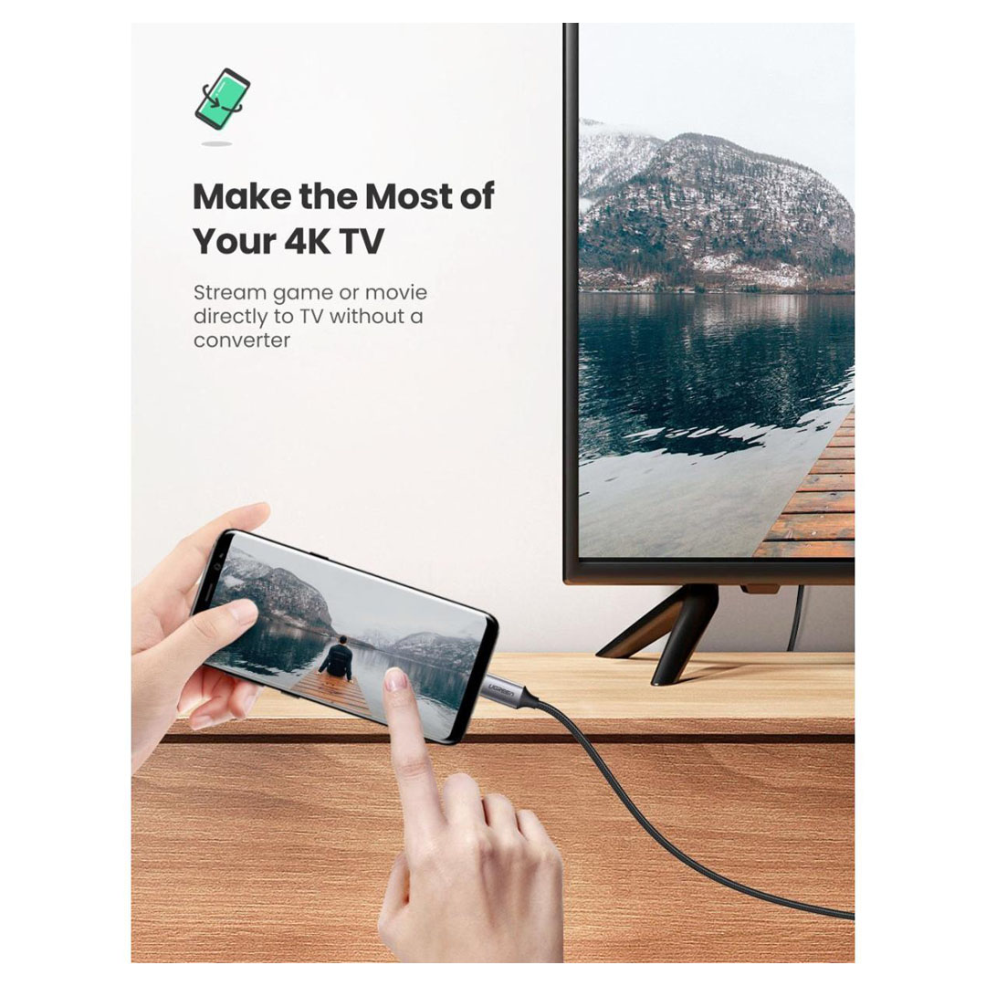 UGREEN MM142 USB C to 4K HDMI Cable - USB C to 4K HDMI Cable for High - Quality Audio and Video Transmission Price in Jordan UGREEN MM142 USB C to 4K HDMI Cable - USB C to 4K HDMI Cable for High - Quality Audio and Video Transmission - Buy Online in Jordan | OfficeJo