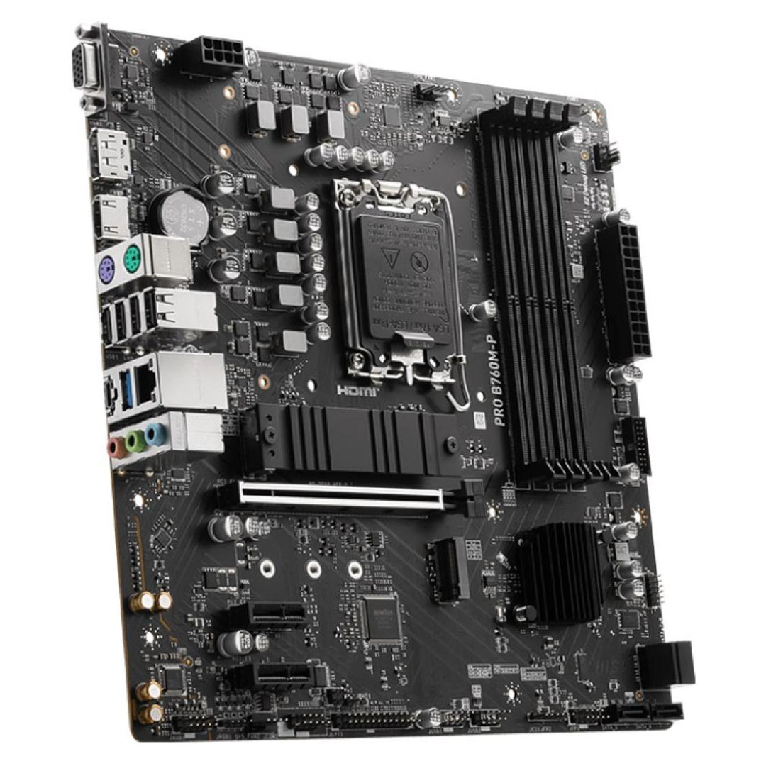 MSI PRO B760M-P: mATX Gaming Motherboard, Intel 13th 12th Series, LGA 1700/DDR5/PCIe 4.0/2xM.2 Price in Jordan MSI PRO B760M-P: mATX Gaming Motherboard, Intel 13th 12th Series, LGA 1700/DDR5/PCIe 4.0/2xM.2 - Buy Online in Jordan | OfficeJo