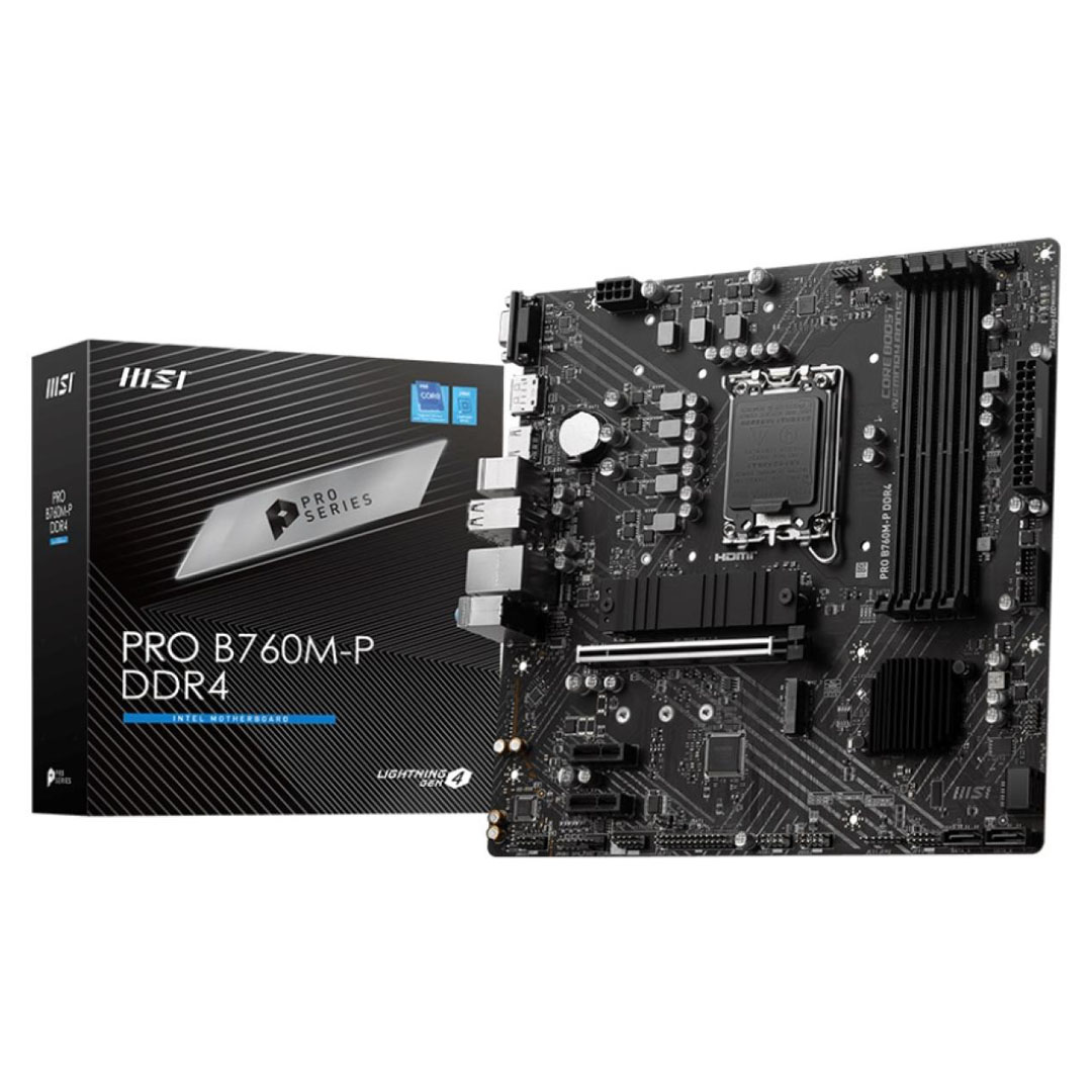 MSI PRO B760M-P: mATX Gaming Motherboard, Intel 13th 12th Series, LGA 1700/DDR4/PCIe 4.0/2xM.2 Price in Jordan MSI PRO B760M-P: mATX Gaming Motherboard, Intel 13th 12th Series, LGA 1700/DDR4/PCIe 4.0/2xM.2 - Buy Online in Jordan | OfficeJo