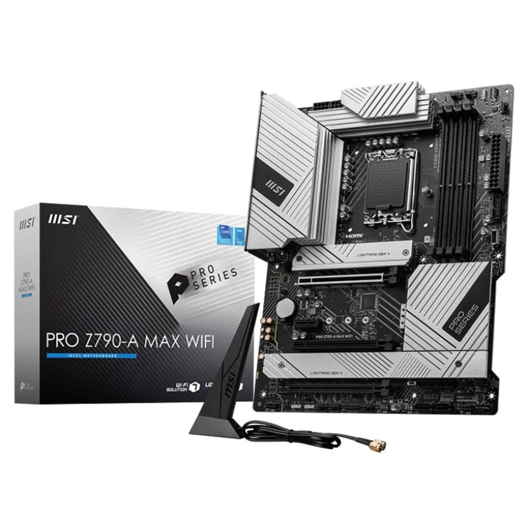 MSI PRO Z790-A MAX WIFI: ATX Gaming Motherboard, WiFi 7, Intel 14th 13th 12th Series, LGA 1700/DDR5/PCIe 5.0/4xM.2 Price in Jordan MSI PRO Z790-A MAX WIFI: ATX Gaming Motherboard, WiFi 7, Intel 14th 13th 12th Series, LGA 1700/DDR5/PCIe 5.0/4xM.2 - Buy Online in Jordan | OfficeJo