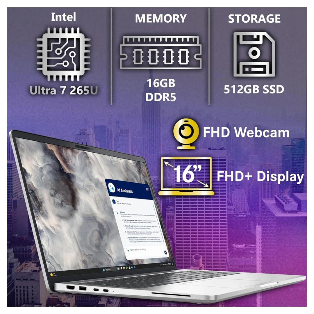 Dell Pro 16 Plus – Intel Ultra 7 265U, 16GB DDR5, 512GB SSD, 16" Touchscreen Price in Jordan Dell Pro 16 Plus – Intel Ultra 7 265U, 16GB DDR5, 512GB SSD, 16" Touchscreen - Buy Online in Jordan | OfficeJo