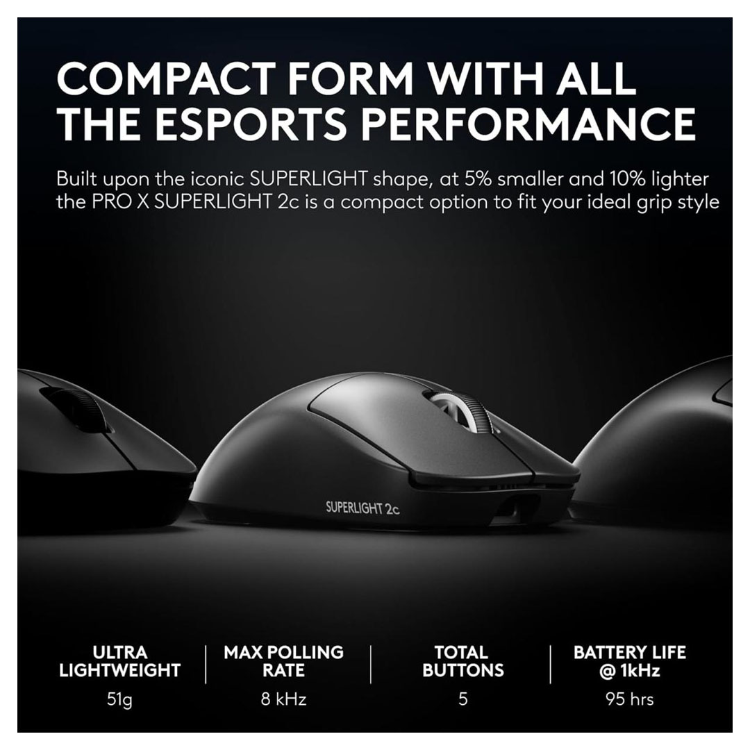 Logitech Pro X Superlight 2c Wireless Mouse – 51g, 44K DPI, USB-C Price in Jordan Logitech Pro X Superlight 2c Wireless Mouse – 51g, 44K DPI, USB-C - Buy Online in Jordan | OfficeJo