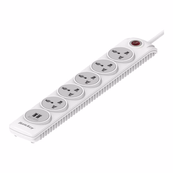 HuntKey Power Strip 5 Sokets & Two Powered USB Ports 3 Meter (SZN607) - Buy Online in Jordan | OfficeJo
