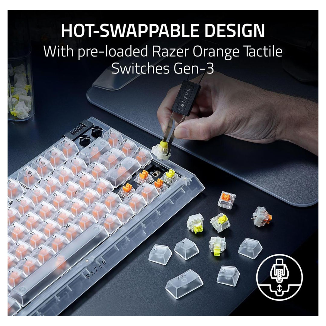 Razer BlackWidow V4 75% – Hot-Swappable, Orange Tactile Switches, RGB Price in Jordan Razer BlackWidow V4 75% – Hot-Swappable, Orange Tactile Switches, RGB - Buy Online in Jordan | OfficeJo
