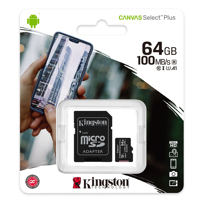 Kingston Canvas Select Plus 64GB Micro SD Card and SD Adapter SDCS2/64GB Price in Jordan Kingston Canvas Select Plus 64GB Micro SD Card and SD Adapter SDCS2/64GB - Buy Online in Jordan | OfficeJo