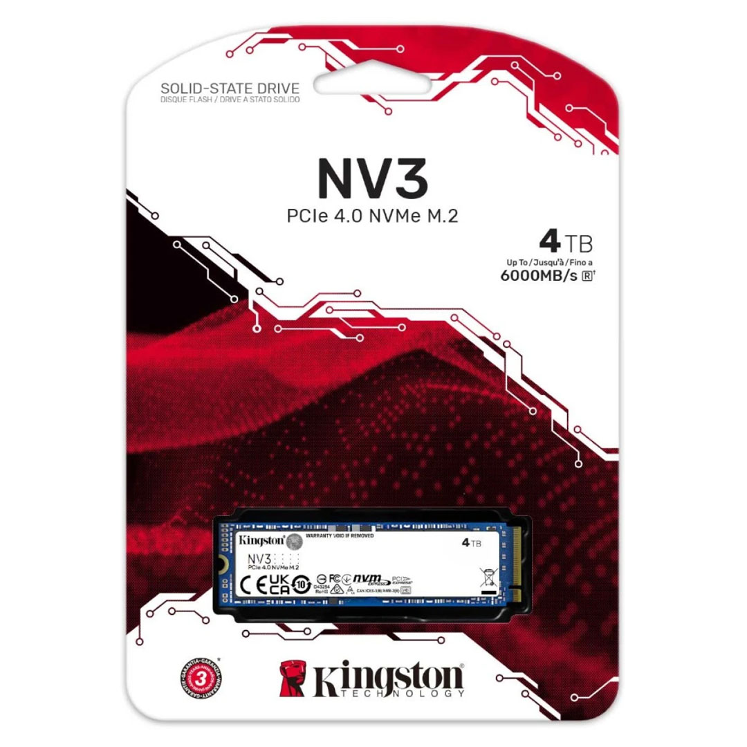 Kingston NV3 4TB M.2 NVMe SSD – PCIe Gen 4, 6000 MB/s Read Price in Jordan Kingston NV3 4TB M.2 NVMe SSD – PCIe Gen 4, 6000 MB/s Read - Buy Online in Jordan | OfficeJo