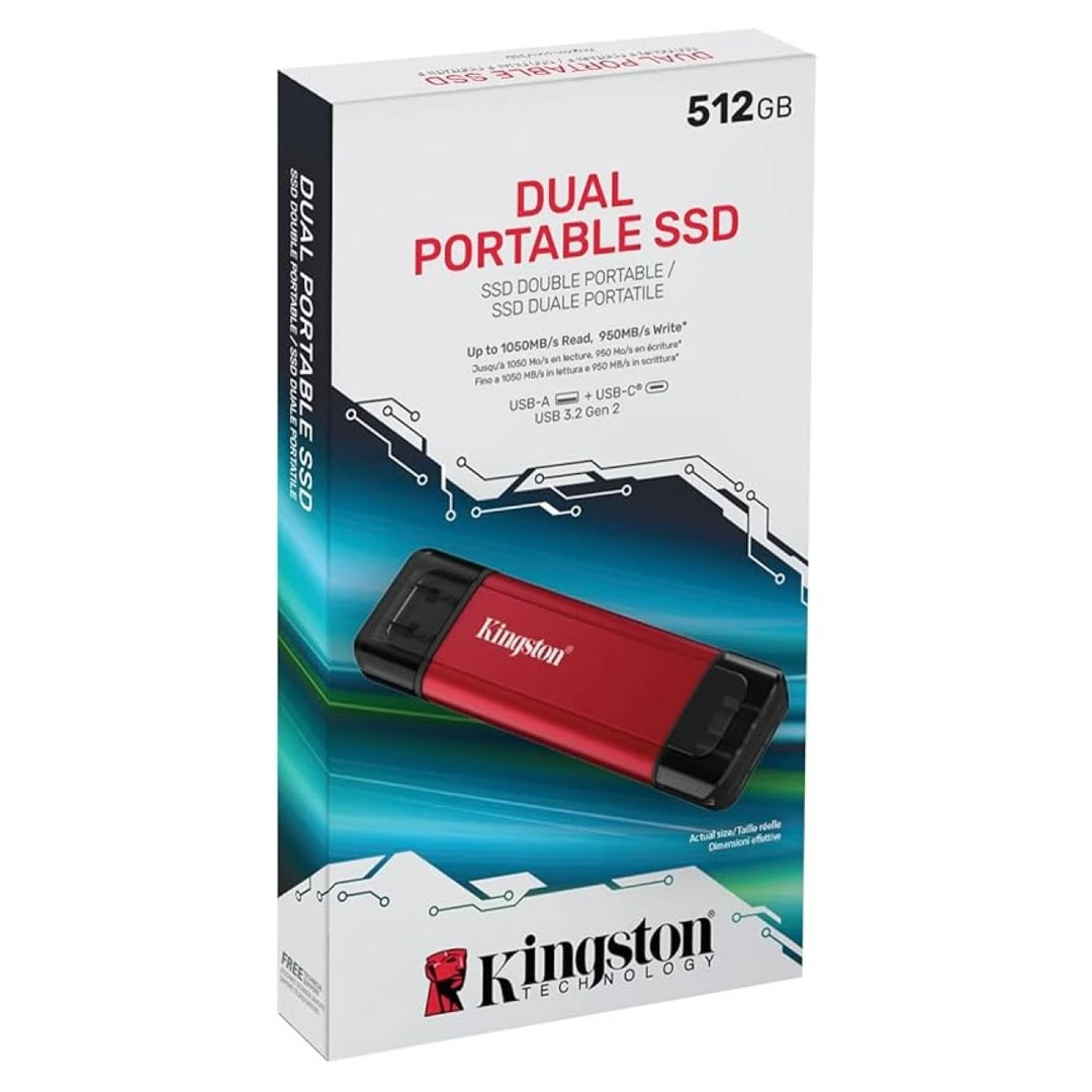 Kingston 512GB Dual USB-A & USB-C Portable SSD Price in Jordan Kingston 512GB Dual USB-A & USB-C Portable SSD - Buy Online in Jordan | OfficeJo