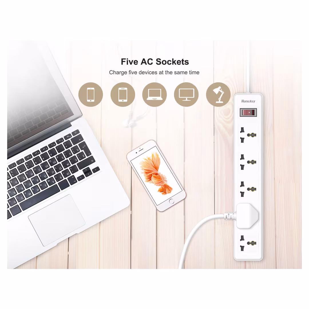 HuntKey Power Strip 5 Sokets 3 Meter (SSZ501) Price in Jordan HuntKey Power Strip 5 Sokets 3 Meter (SSZ501) - Buy Online in Jordan | OfficeJo
