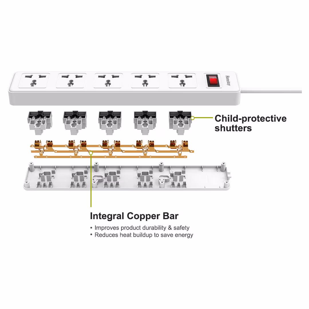 HuntKey Power Strip 5 Sokets 3 Meter (SSZ501) Price in Jordan HuntKey Power Strip 5 Sokets 3 Meter (SSZ501) - Buy Online in Jordan | OfficeJo