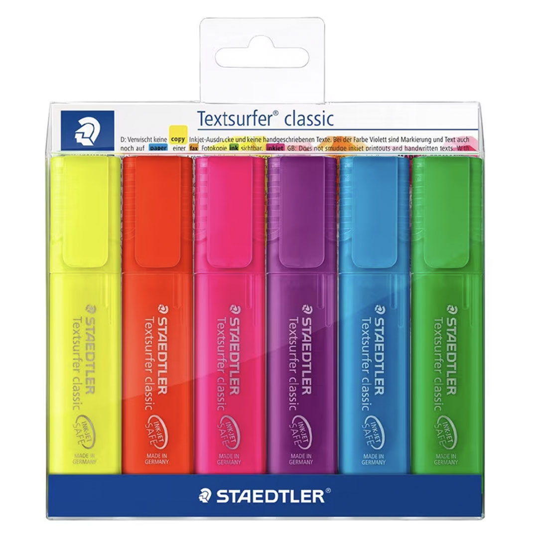Staedtler Textsurfer Rainbow Highlighters Assorted 6 Pack Price in Jordan Staedtler Textsurfer Rainbow Highlighters Assorted 6 Pack - Buy Online in Jordan | OfficeJo