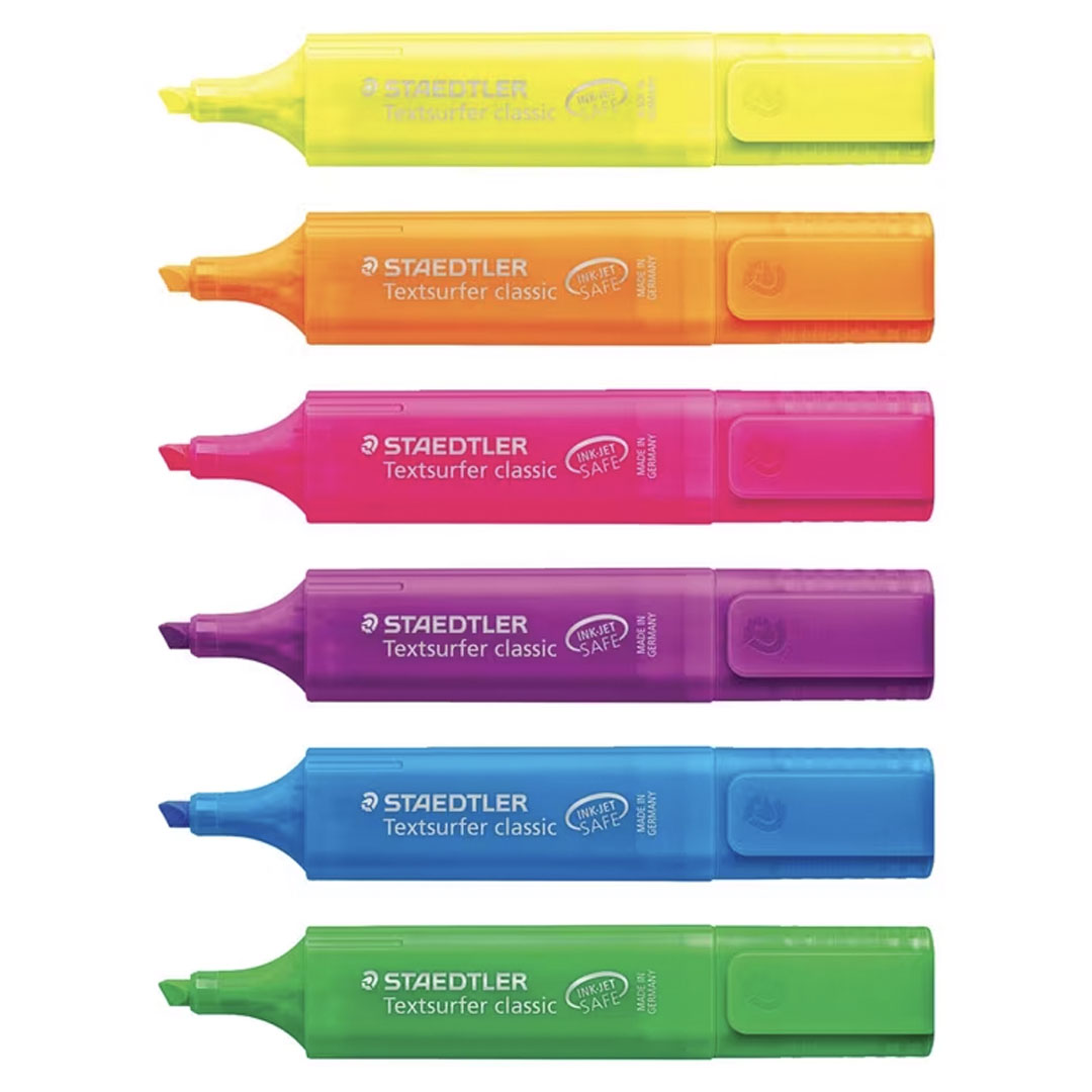 Staedtler Textsurfer Rainbow Highlighters Assorted 6 Pack Price in Jordan Staedtler Textsurfer Rainbow Highlighters Assorted 6 Pack - Buy Online in Jordan | OfficeJo