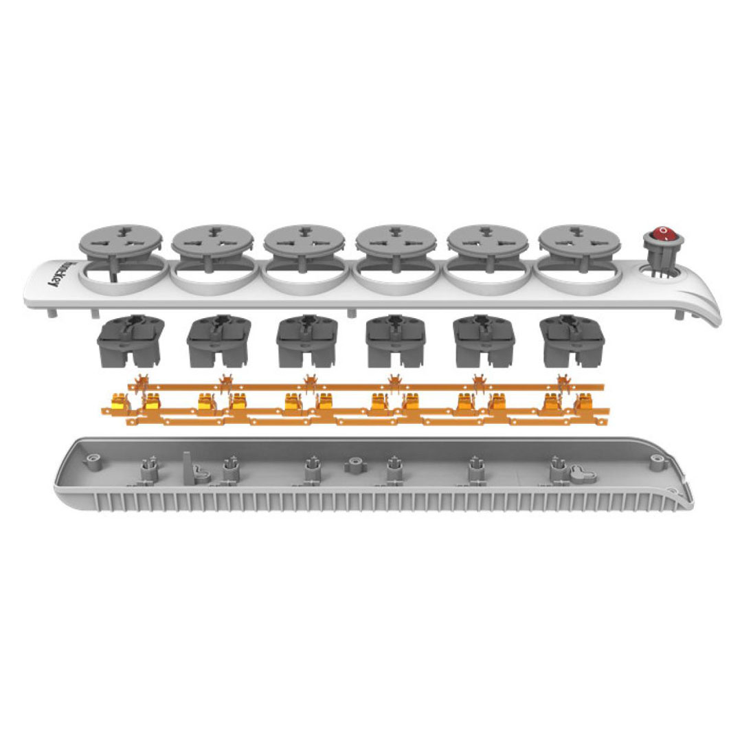 Huntkey SZN601 6-Port UK Plug Power Strip – 3M Cord, 2500W, Child-Safe Shutters Price in Jordan Huntkey SZN601 6-Port UK Plug Power Strip – 3M Cord, 2500W, Child-Safe Shutters - Buy Online in Jordan | OfficeJo