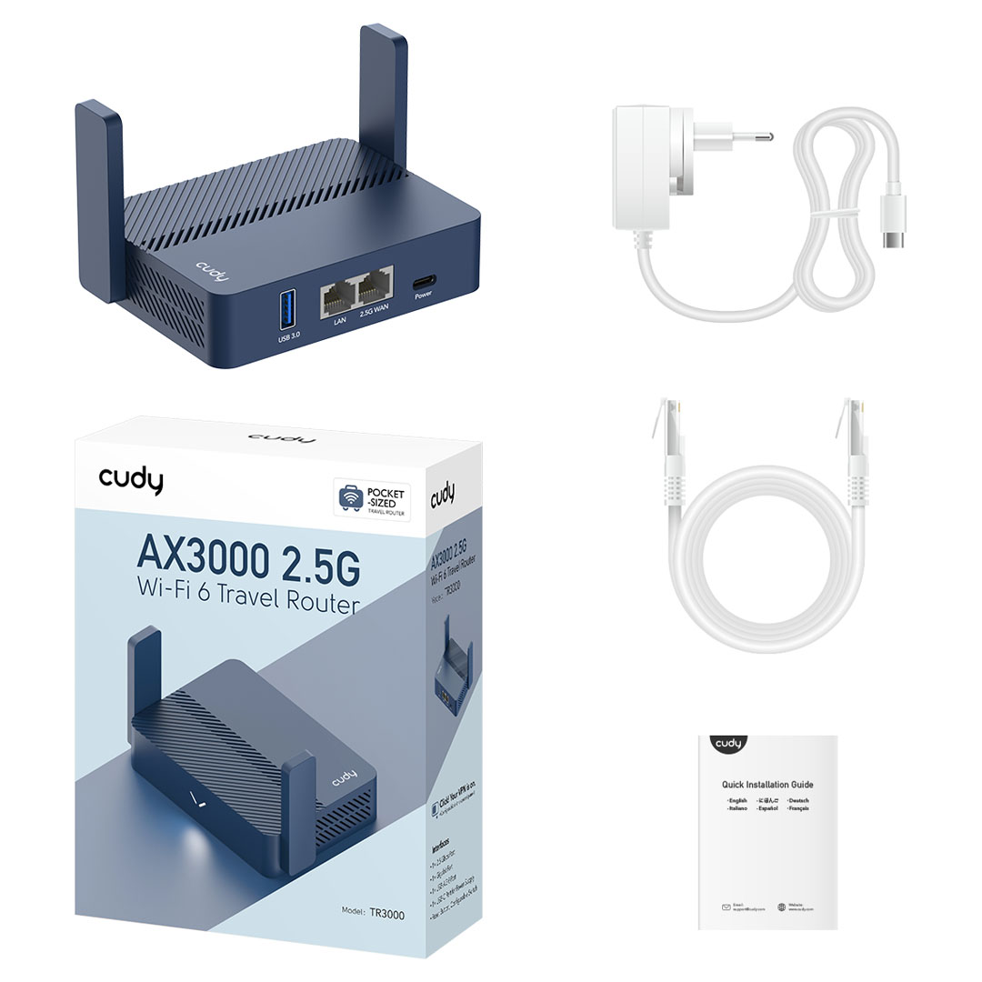 Cudy AX3000 2.5G Wi-Fi 6 Mini VPN Router Price in Jordan Cudy AX3000 2.5G Wi-Fi 6 Mini VPN Router - Buy Online in Jordan | OfficeJo