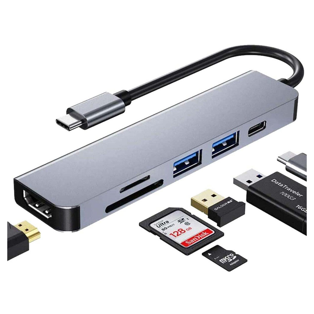 6 in 1 Type-C to HDMI USB SD TF Multi-Function Adapter Hub Price in Jordan 6 in 1 Type-C to HDMI USB SD TF Multi-Function Adapter Hub - Buy Online in Jordan | OfficeJo