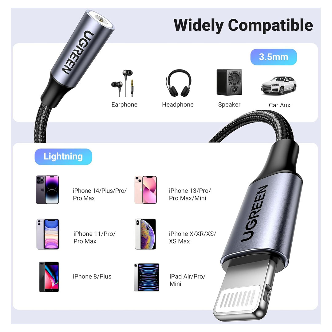 UGREEN Lightning to 3.5mm Adapter Cable for iPhone Price in Jordan UGREEN Lightning to 3.5mm Adapter Cable for iPhone - Buy Online in Jordan | OfficeJo