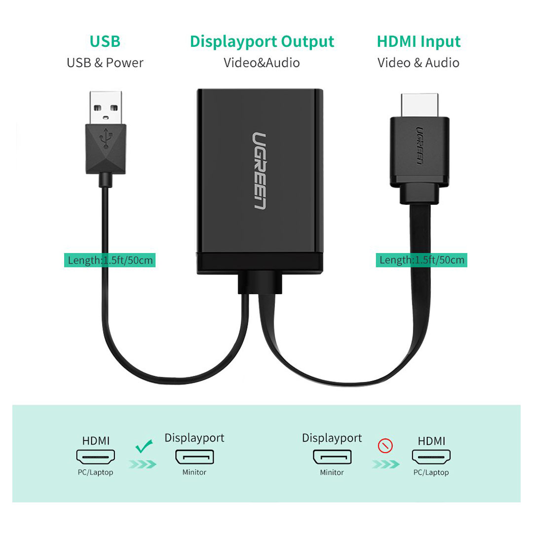 UGREEN MM107 HDMI to DisplayPort Adapter 4K2K 30HZ,1080P 120HZ UHD Output Price in Jordan UGREEN MM107 HDMI to DisplayPort Adapter 4K2K 30HZ,1080P 120HZ UHD Output - Buy Online in Jordan | OfficeJo