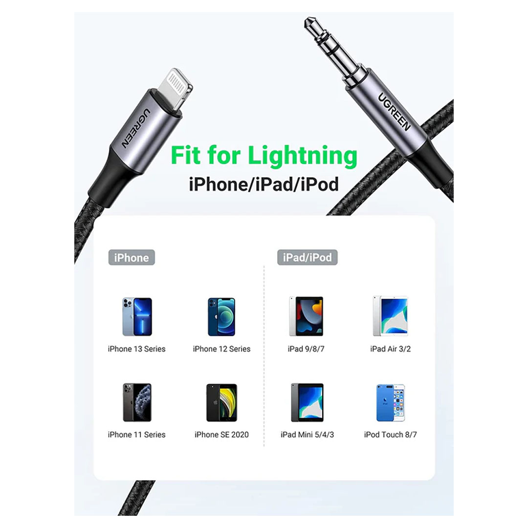 UGREEN Lightning to 3.5mm Male Aux Cable Price in Jordan UGREEN Lightning to 3.5mm Male Aux Cable - Buy Online in Jordan | OfficeJo