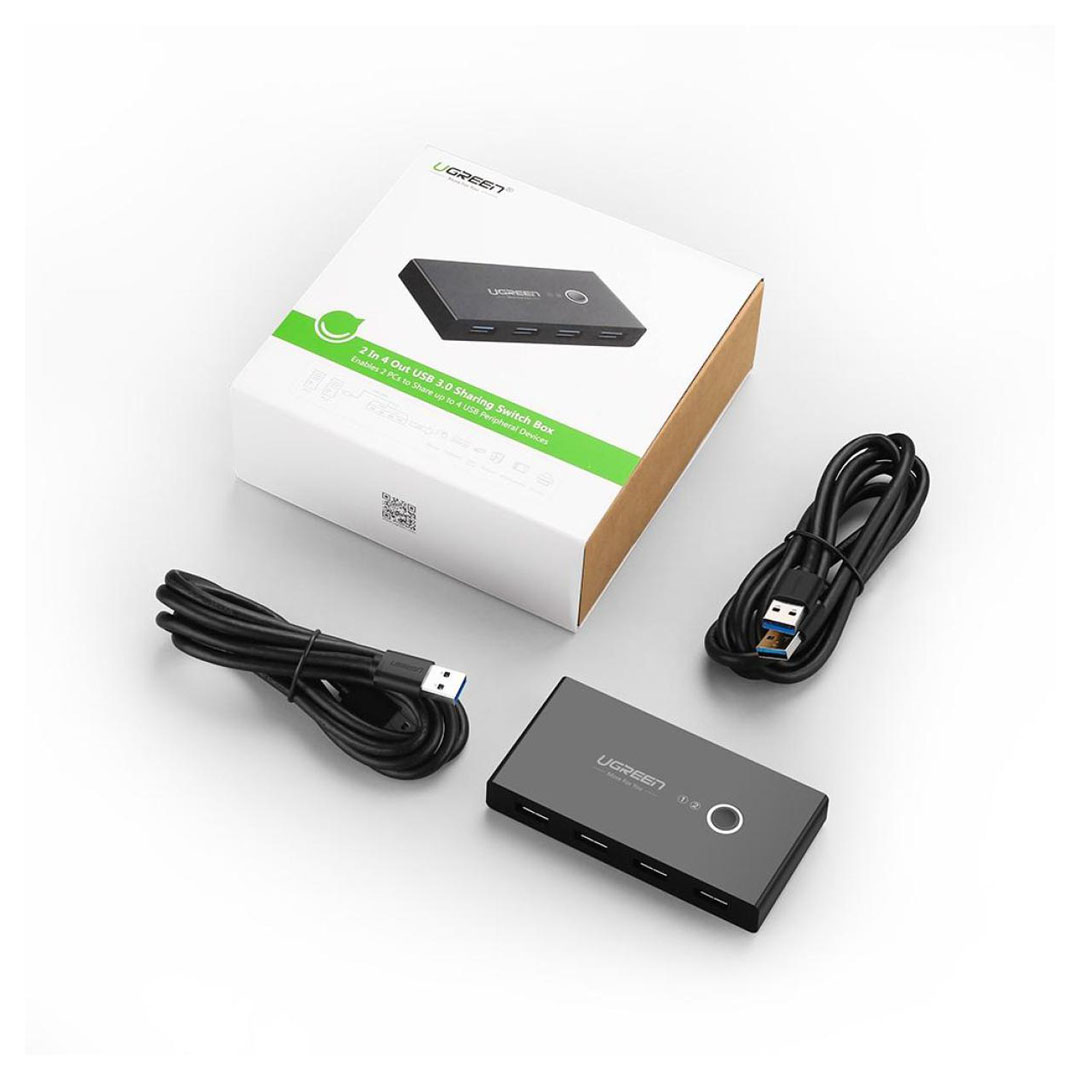 UGREEN US216 2 In 4 Out USB 3.0 Sharing Switch Box: Shares one USB device with up to four computers or laptops. Price in Jordan UGREEN US216 2 In 4 Out USB 3.0 Sharing Switch Box: Shares one USB device with up to four computers or laptops. - Buy Online in Jordan | OfficeJo