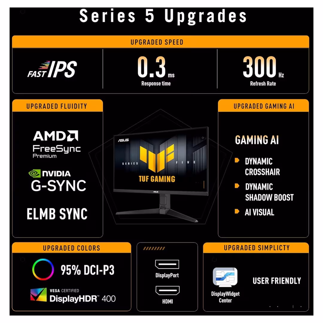 ASUS TUF VG27AQML5A 27" Gaming Monitor – 300Hz, 0.3ms, QHD, G-SYNC Price in Jordan ASUS TUF VG27AQML5A 27" Gaming Monitor – 300Hz, 0.3ms, QHD, G-SYNC - Buy Online in Jordan | OfficeJo