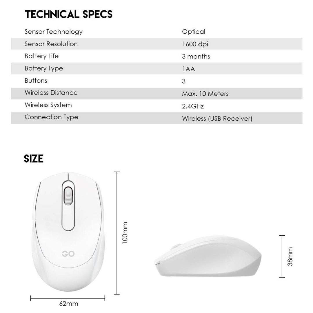 FANTECH GO W603 Wireless Mouse – 1600 DPI, Silent Click, 2.4GHz Price in Jordan FANTECH GO W603 Wireless Mouse – 1600 DPI, Silent Click, 2.4GHz - Buy Online in Jordan | OfficeJo