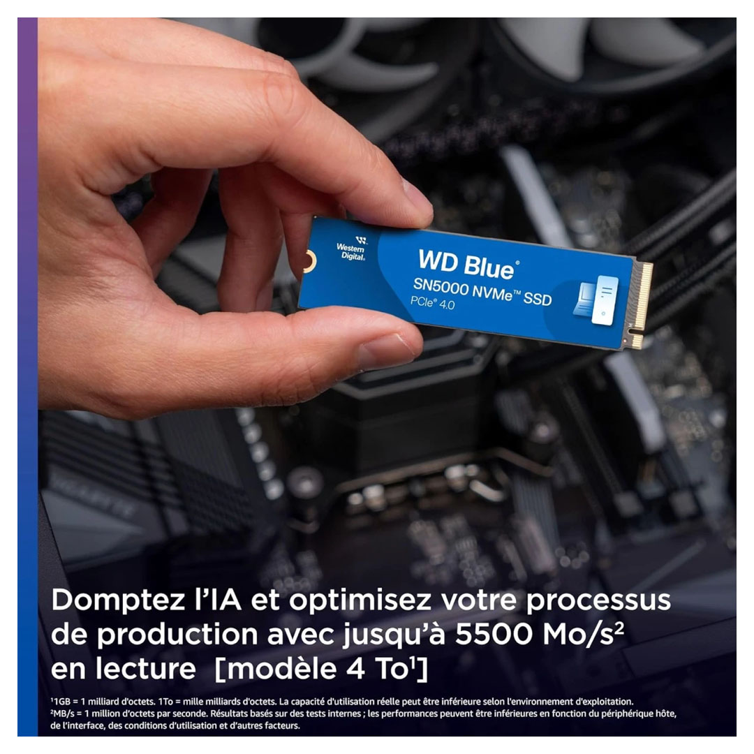 WD Blue SN5000 1TB NVMe SSD – PCIe Gen 4.0, 5,150 MB/s Read, M.2 2280 Price in Jordan WD Blue SN5000 1TB NVMe SSD – PCIe Gen 4.0, 5,150 MB/s Read, M.2 2280 - Buy Online in Jordan | OfficeJo