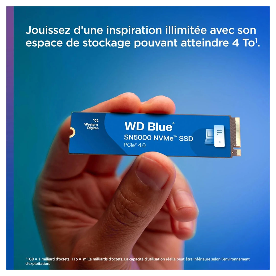WD Blue SN5000 4TB NVMe SSD – PCIe Gen 4, 5500 MB/s, M.2 2280 Price in Jordan WD Blue SN5000 4TB NVMe SSD – PCIe Gen 4, 5500 MB/s, M.2 2280 - Buy Online in Jordan | OfficeJo