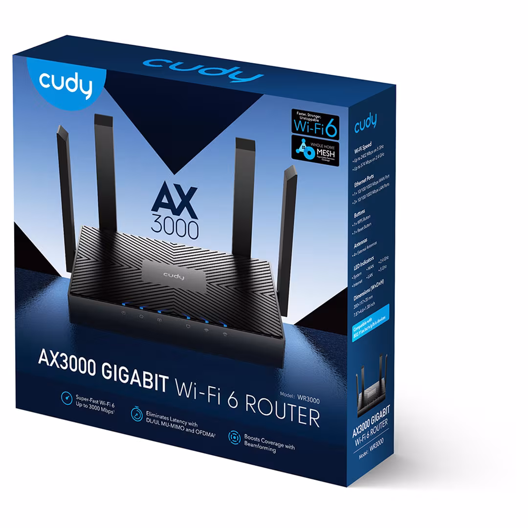 Cudy WR3000 AX3000 Gigabit Mesh Wi-Fi 6 Router Price in Jordan Cudy WR3000 AX3000 Gigabit Mesh Wi-Fi 6 Router - Buy Online in Jordan | OfficeJo