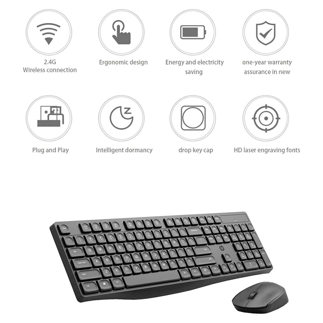 HP CS10 Wireless Keyboard and Mouse Combo – 2.4GHz, Ergonomic, 800/1200/1600 DPI Price in Jordan HP CS10 Wireless Keyboard and Mouse Combo – 2.4GHz, Ergonomic, 800/1200/1600 DPI - Buy Online in Jordan | OfficeJo