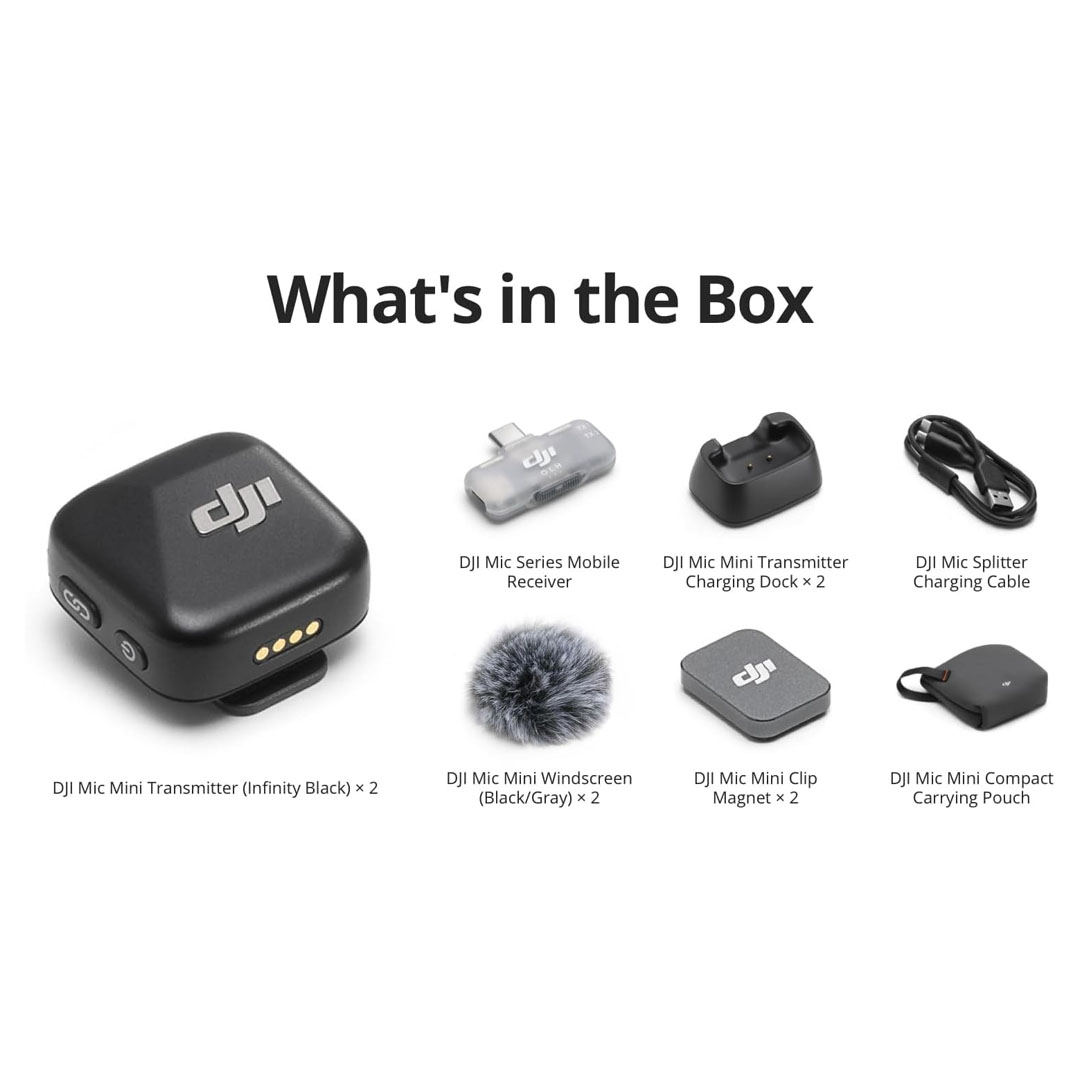 DJI Mic Mini Wireless Lavalier Microphone – 300m, Active Noise Cancelling, Plug-and-Play Price in Jordan DJI Mic Mini Wireless Lavalier Microphone – 300m, Active Noise Cancelling, Plug-and-Play - Buy Online in Jordan | OfficeJo