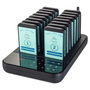 16-Pager Wireless Vibration Calling System for Restaurant & Café – 433.92MHz, 500m Range, Vibration/Buzzer/Flash - Buy Online in Jordan | OfficeJo