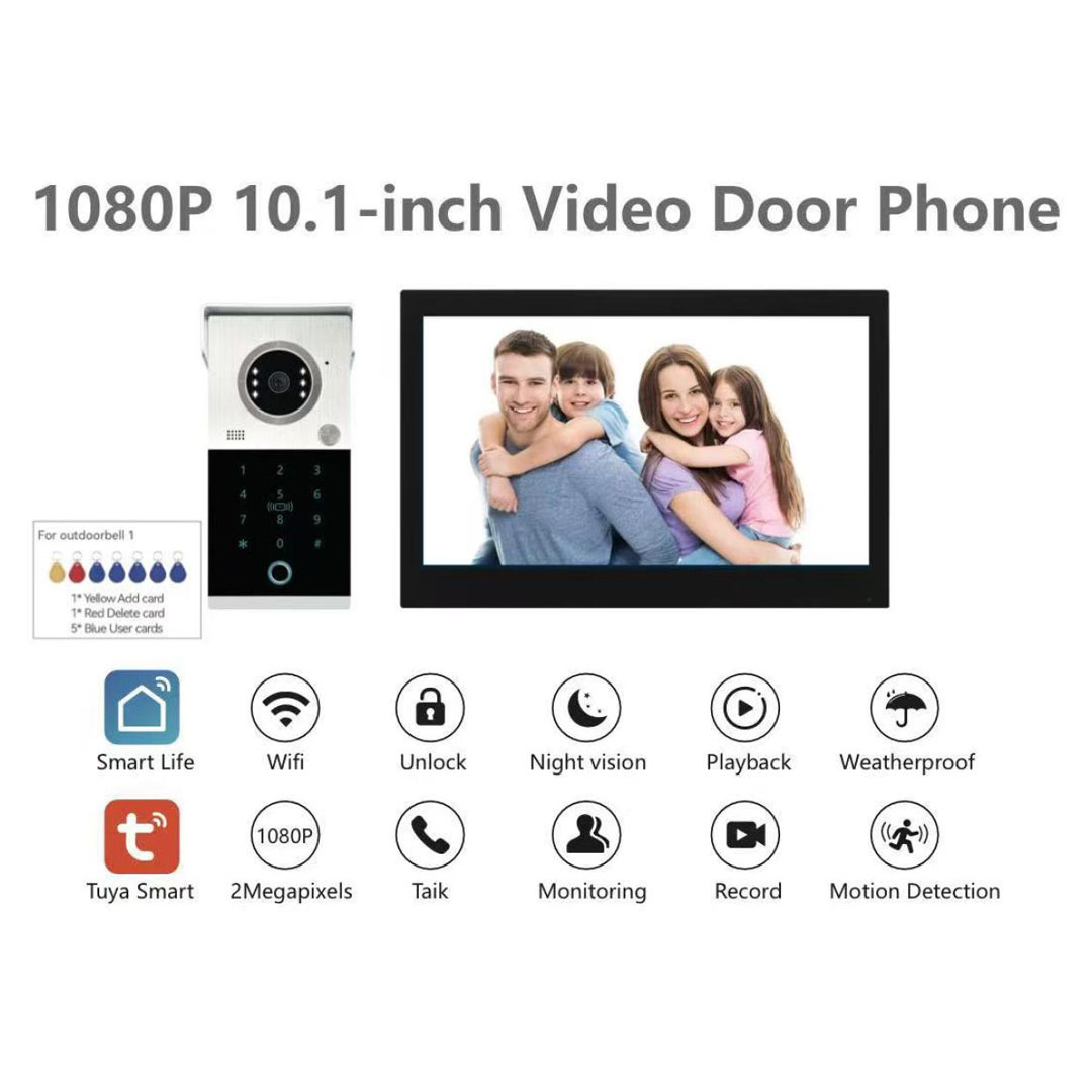 10.1 inch Keypad Video Door Intercom Kit – Infrared Night Vision, ID Card Access, 6-Bit Password Price in Jordan 10.1 inch Keypad Video Door Intercom Kit – Infrared Night Vision, ID Card Access, 6-Bit Password - Buy Online in Jordan | OfficeJo