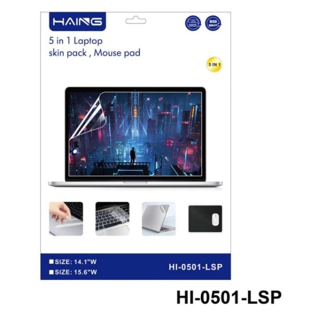 HAING 15.6" 5-in-1 Laptop Skin Pack & Mouse Pad – 5H Hardness, Anti-Fingerprint, Japanese PET Film Price in Jordan HAING 15.6" 5-in-1 Laptop Skin Pack & Mouse Pad – 5H Hardness, Anti-Fingerprint, Japanese PET Film - Buy Online in Jordan | OfficeJo