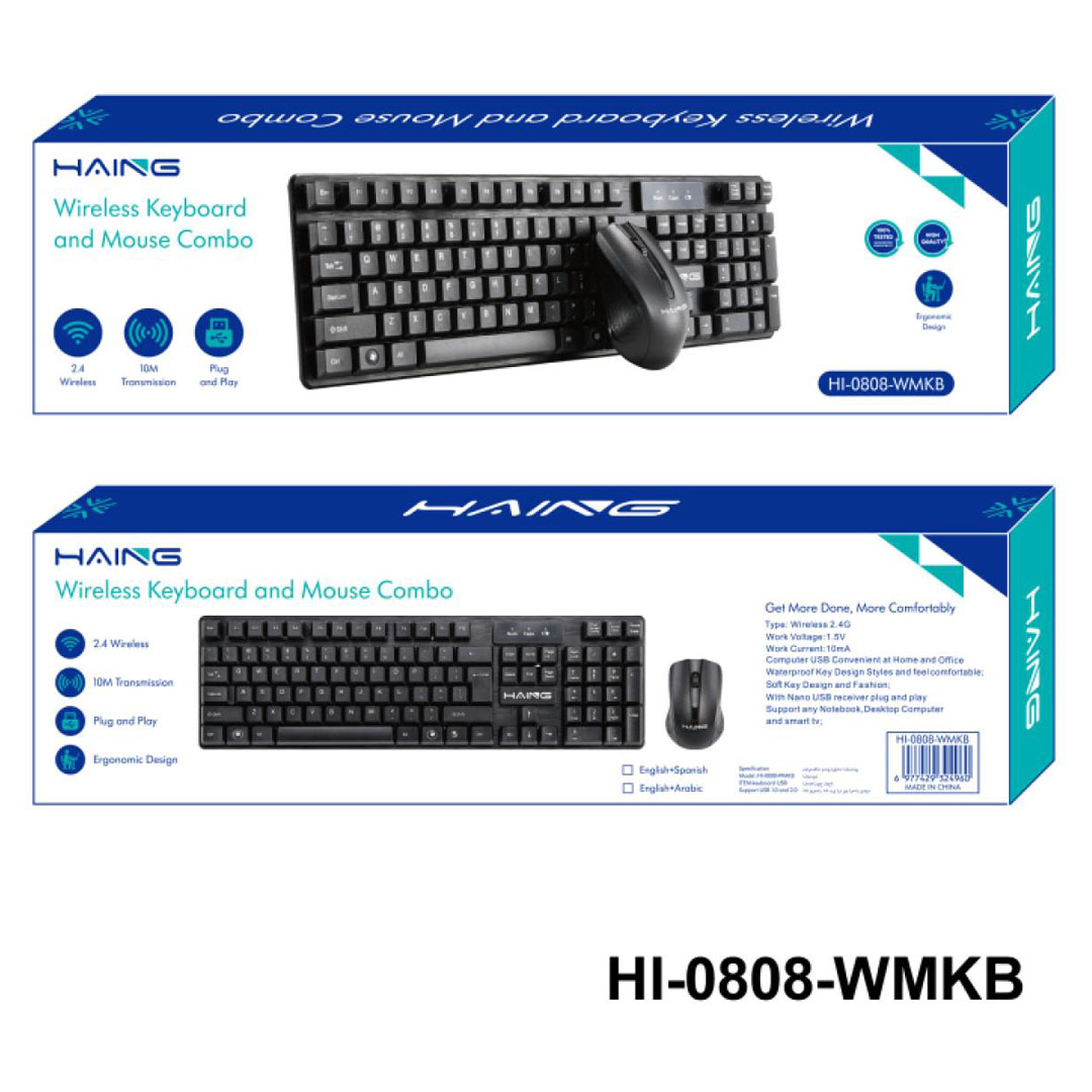 HAING Wireless Keyboard and Mouse Combo – 2.4GHz, 1600 DPI, Silent Keys, Wide OS Compatibility Price in Jordan HAING Wireless Keyboard and Mouse Combo – 2.4GHz, 1600 DPI, Silent Keys, Wide OS Compatibility - Buy Online in Jordan | OfficeJo