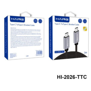 HAING Type-C to Type-C Braided Cable 3M – 100W Fast Charging, PD3.0, 480Mbps - Buy Online in Jordan | OfficeJo