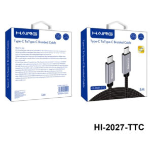 HAING Type-C to Type-C Braided Cable 5M – 100W Fast Charging, PD3.0, 480Mbps Data Transfer - Buy Online in Jordan | OfficeJo