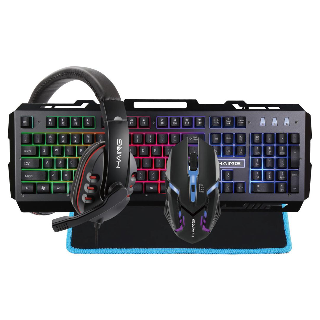 HAING 4-in-1 Gaming Kit – RGB Keyboard, Mouse, Headset & Mouse Pad Bundle Price in Jordan HAING 4-in-1 Gaming Kit – RGB Keyboard, Mouse, Headset & Mouse Pad Bundle - Buy Online in Jordan | OfficeJo