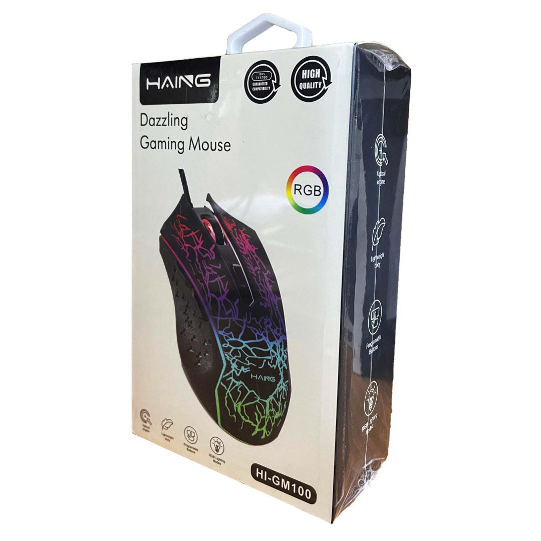 HAING GM100 RGB Gaming Wired Mouse – 7 Buttons, 2400 DPI, 4-Color RGB Backlit Price in Jordan HAING GM100 RGB Gaming Wired Mouse – 7 Buttons, 2400 DPI, 4-Color RGB Backlit - Buy Online in Jordan | OfficeJo