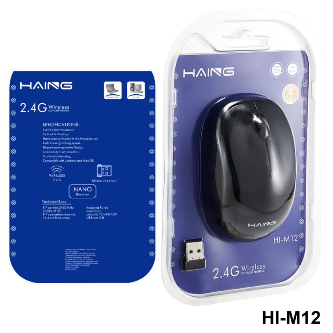 HAING HI-M12 2.4G Wireless Mouse – 10m Range, Ergonomic, Hidden Light Design Price in Jordan HAING HI-M12 2.4G Wireless Mouse – 10m Range, Ergonomic, Hidden Light Design - Buy Online in Jordan | OfficeJo