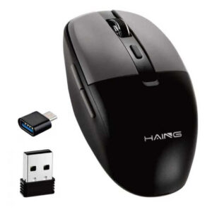 HAING HI-T25 Wireless Mouse – 2.4GHz, Quiet Click, Type-C Adapter, Plug & Play Price in Jordan HAING HI-T25 Wireless Mouse – 2.4GHz, Quiet Click, Type-C Adapter, Plug & Play - Buy Online in Jordan | OfficeJo