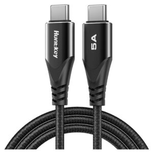 Huntkey USB-C to USB-C Cable 2M – 100W, 5A Fast Charging, 480Mbps - Buy Online in Jordan | OfficeJo