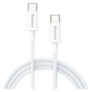 Huntkey USB-C to USB-C Braided Cable 1.2M – 60W, 3A, 480Mbps - Buy Online in Jordan | OfficeJo