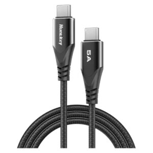 Huntkey 1.5M USB-C to USB-C Fast Charging Cable – 100W, 5A, Black - Buy Online in Jordan | OfficeJo