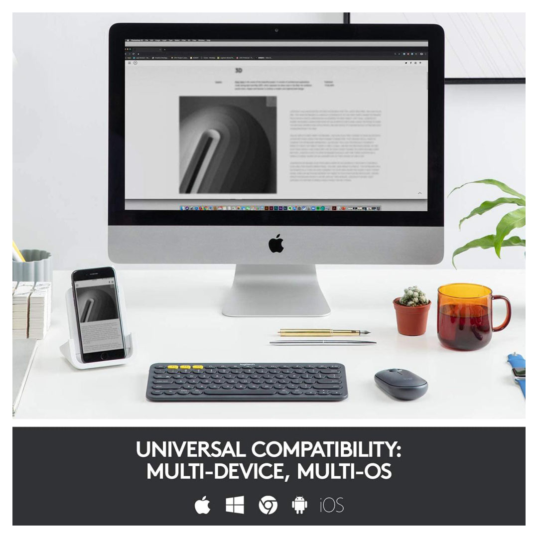 Logitech K380 Multi-Device Bluetooth Keyboard – Compact, Wireless, Connect 3 Devices Price in Jordan Logitech K380 Multi-Device Bluetooth Keyboard – Compact, Wireless, Connect 3 Devices - Buy Online in Jordan | OfficeJo