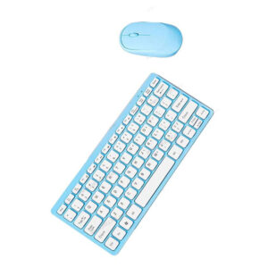 Wireless Mini Chocolate Keyboard & Mouse Combo – 78 Keys, 10M Range, Blue & White - Buy Online in Jordan | OfficeJo