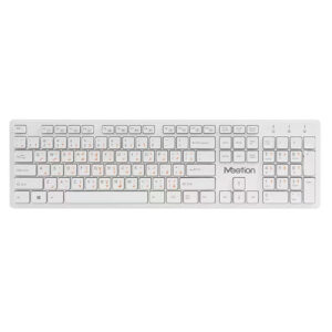 MeeTion Slim 2.4G Wireless Keyboard – Ultrathin, USB Nano Receiver, 10m Range, White - Buy Online in Jordan | OfficeJo